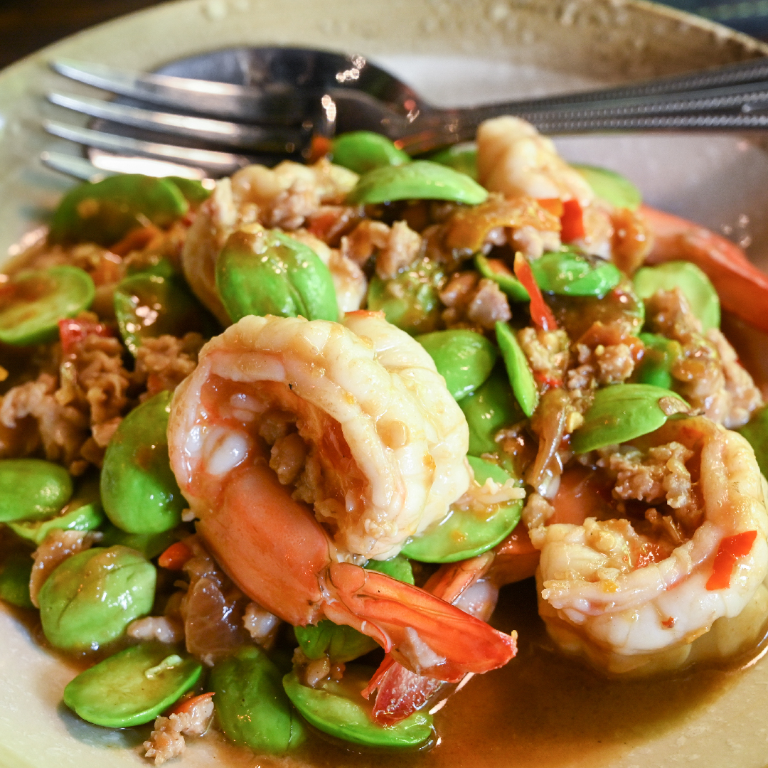 สะตอผัดกุ้ง เมนูอาหารใต้